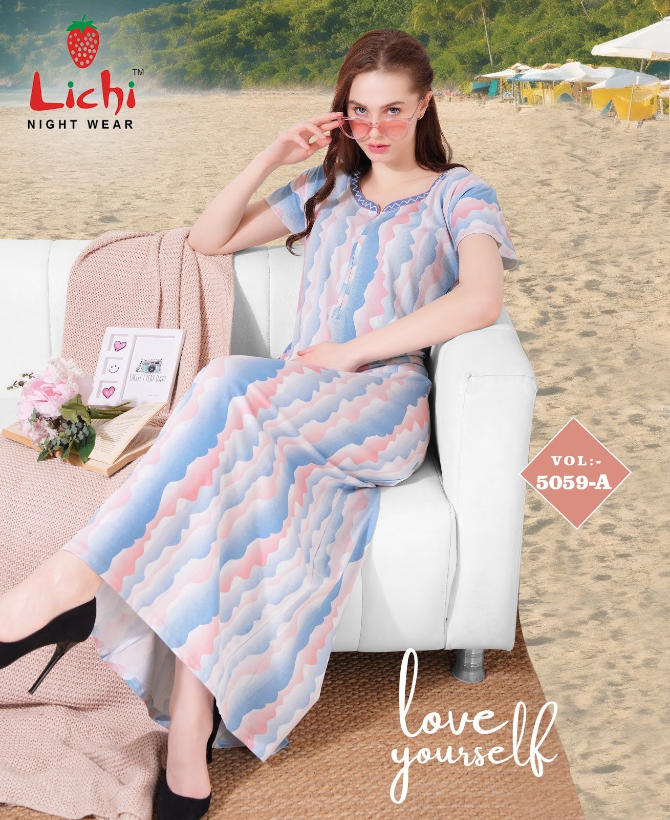New Vol 5059 Lichi Sinker Night Gowns Wholesaler Gujarat