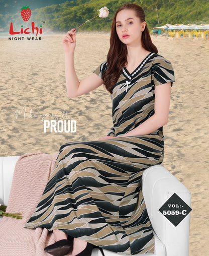 New Vol 5059 Lichi Sinker Night Gowns Wholesaler Gujarat