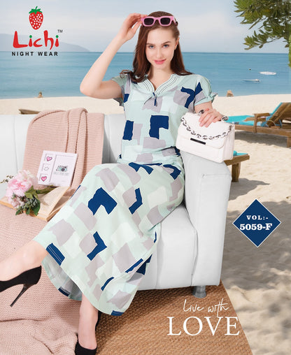 New Vol 5059 Lichi Sinker Night Gowns Wholesaler Gujarat