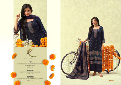 New Winter Andaaz 5519 Rakhi Fashion Bemberg Pashmina Suits Supplier Ahmedabad