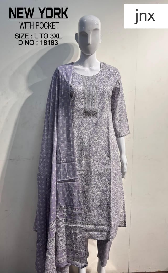 New York Jnx Cotton Readymade Pant Style Suits Exporter Gujarat