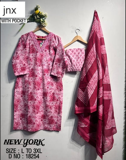 New York Jnx Cotton Readymade Pant Style Suits Exporter Gujarat