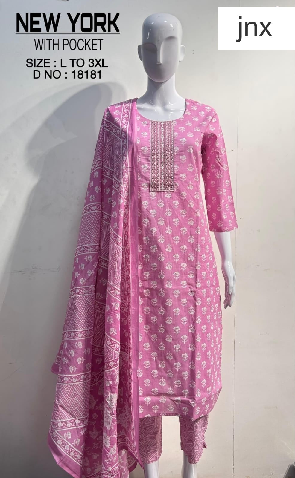 New York Jnx Cotton Readymade Pant Style Suits Exporter Gujarat