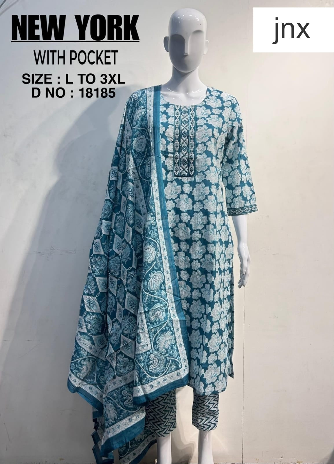 New York Jnx Cotton Readymade Pant Style Suits Exporter Gujarat