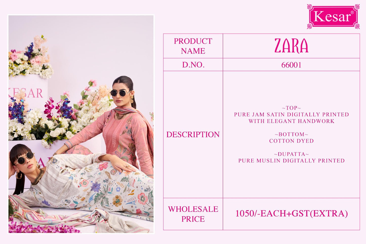 New Zara Kesar Jam Satin Karachi Salwar Suits Supplier Gujarat