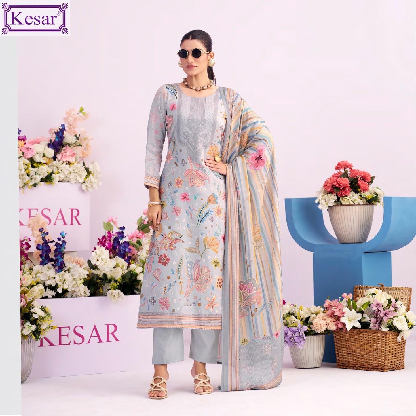 New Zara Kesar Jam Satin Karachi Salwar Suits Supplier Gujarat