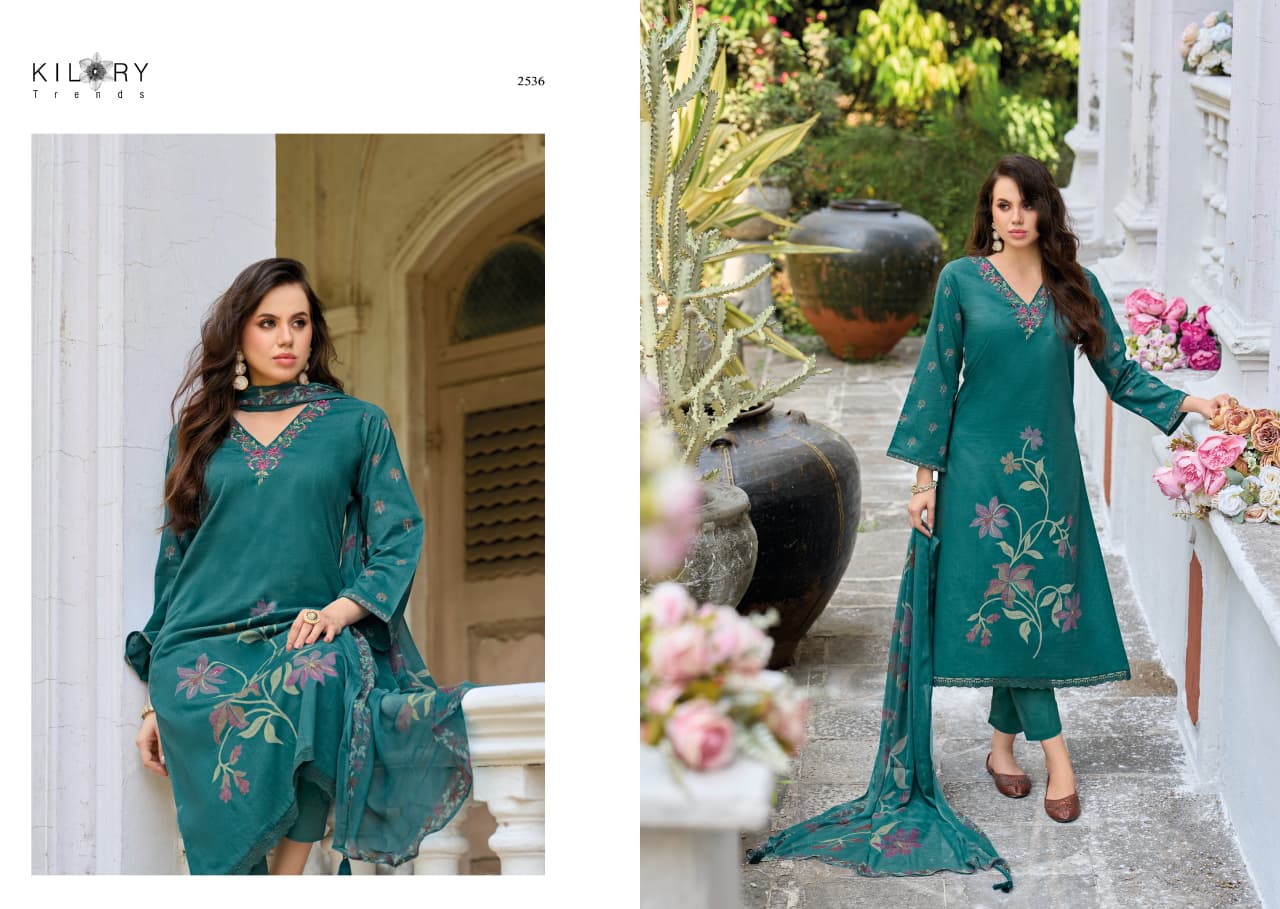 New Zarina Kilory Lawn Cotton Pant Style Suits Wholesaler Ahmedabad