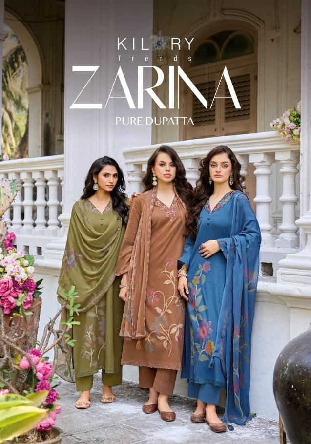 New Zarina Kilory Lawn Cotton Pant Style Suits Wholesaler Ahmedabad