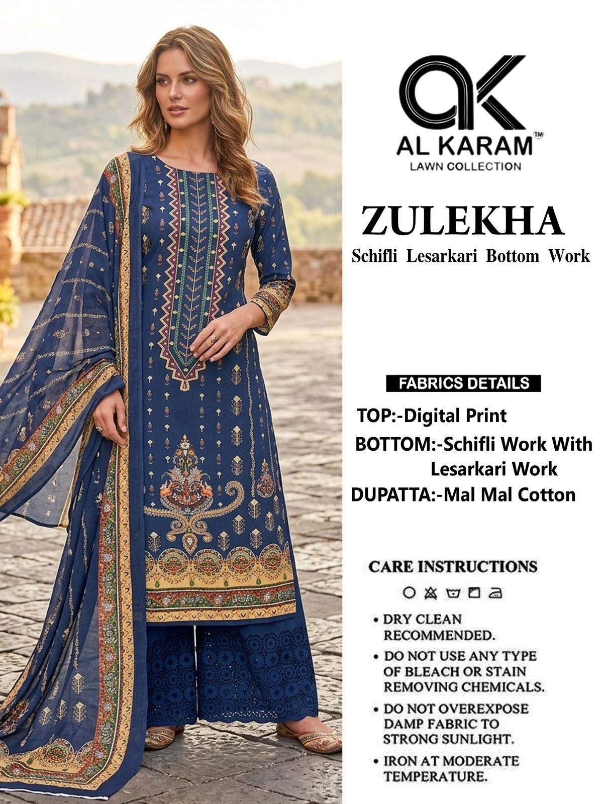 New Zulekha Al Karam Lawn Cotton Karachi Salwar Suits Supplier