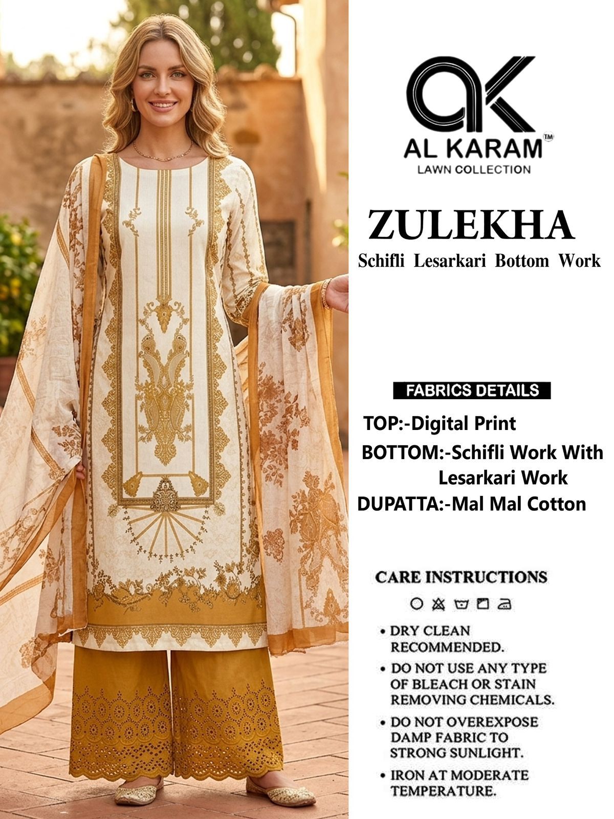 New Zulekha Al Karam Lawn Cotton Karachi Salwar Suits Supplier
