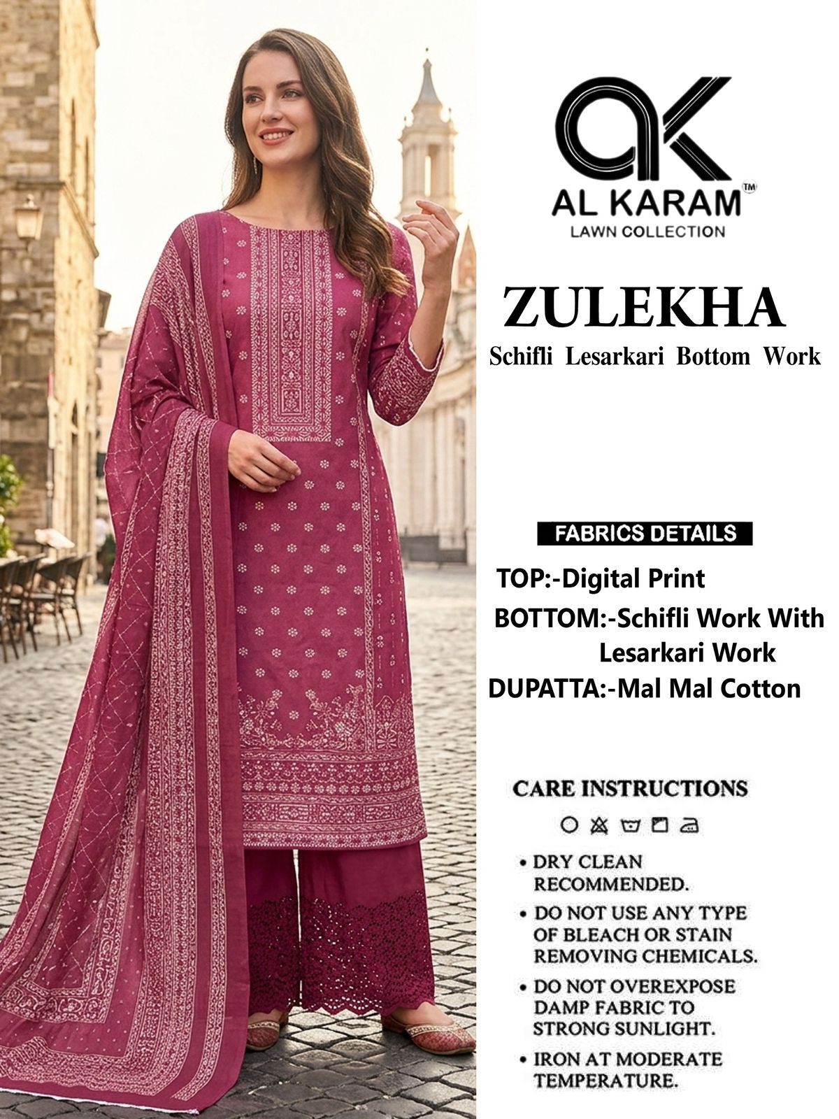New Zulekha Al Karam Lawn Cotton Karachi Salwar Suits Supplier