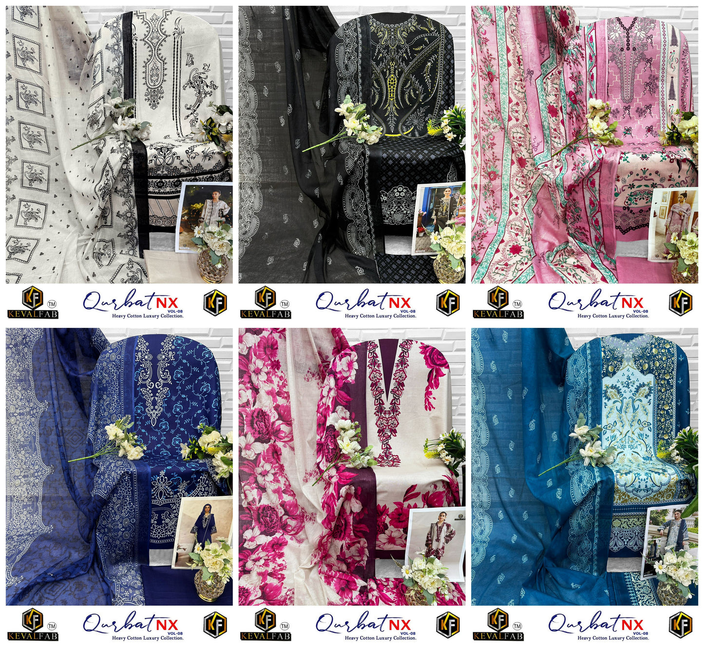 Qurbat Vol 8 Nx Keval Fab Cotton Open Picture Karachi Salwar Suits Exporter Gujarat