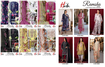 Ramsha Vol 6 Luxury Cotton Collection Open Photos Hala Karachi Salwar Suits Supplier India