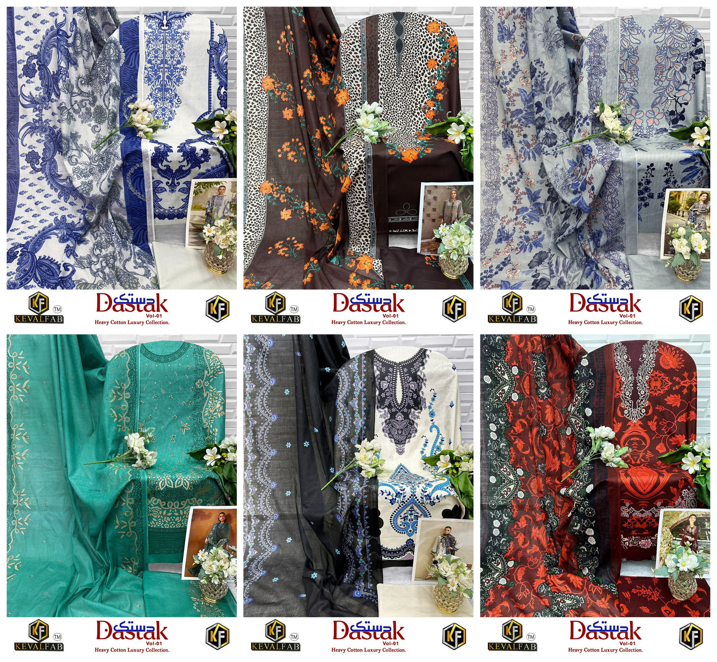 Dastak Vol 1 Keval Fab Cotton Open Photo Karachi Salwar Suits Manufacturer Ahmedabad