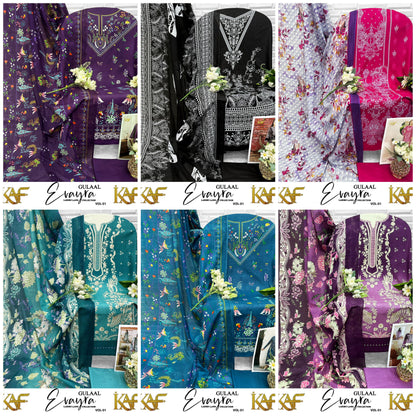 Evayra Gulaal Vol 1 Kaf Cotton Karachi Salwar Suits Exporter Gujarat