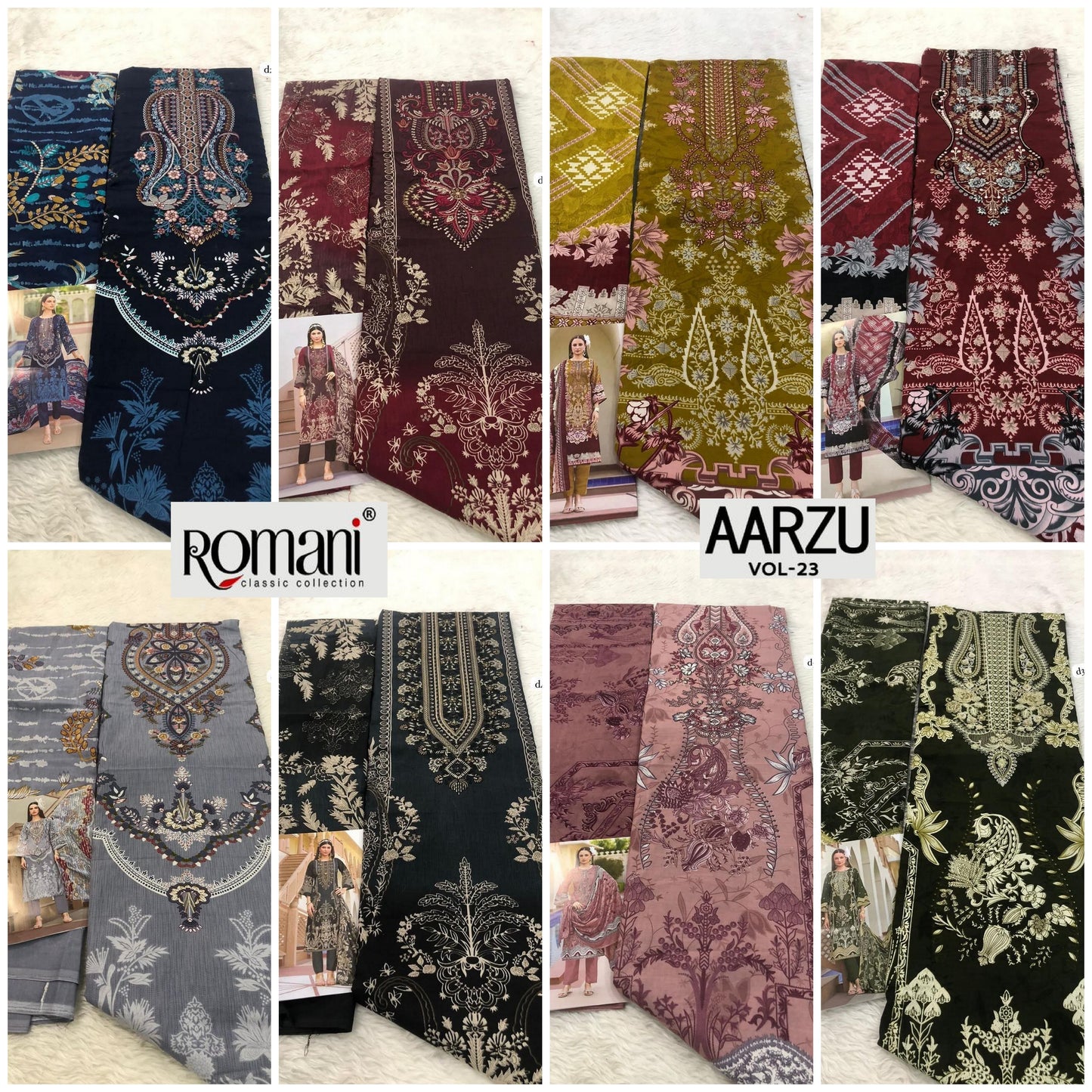 Aarzu Vol 23 Romani Soft Cotton Open picture Karachi Salwar Suits Manufacturer India