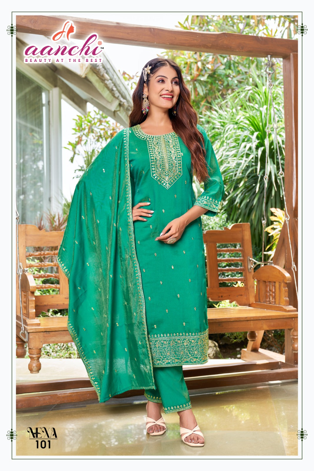 Nexa Aanchi Roman Simmer Readymade Pant Style Suits Supplier India
