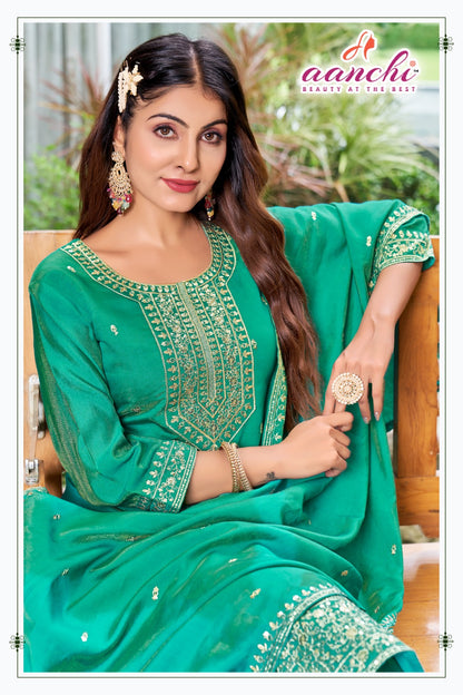 Nexa Aanchi Roman Simmer Readymade Pant Style Suits Supplier India