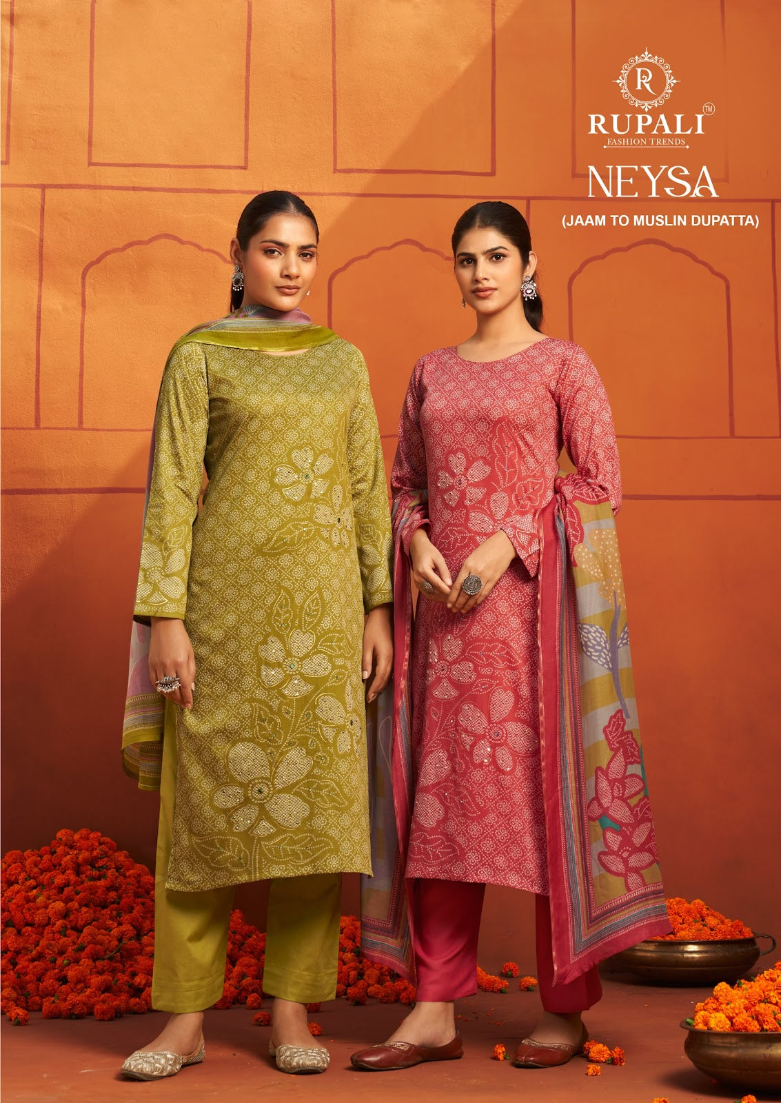 Neysa Rupali Jam Satin Pant Style Suits Manufacturer