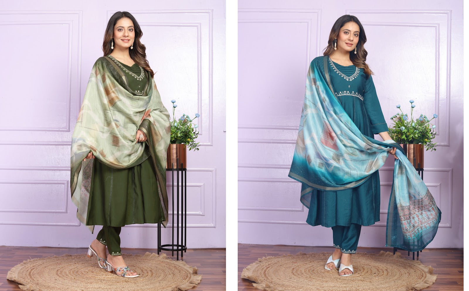 Nf1186 Vmk Viscose Slub Readymade Anarkali Suits Wholesale Price