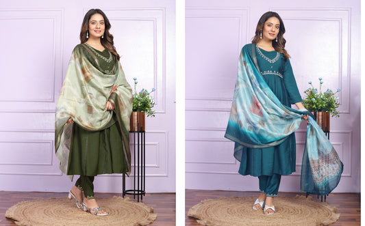 Nf1186 Vmk Viscose Slub Readymade Anarkali Suits Wholesale Price