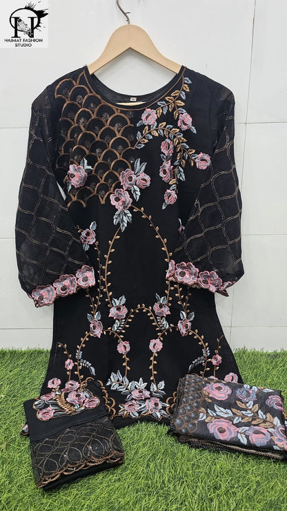 Nfs 107 Naimat Fashion Studio Fox Georgette Girls Pakistani Readymade Suit Supplier Ahmedabad