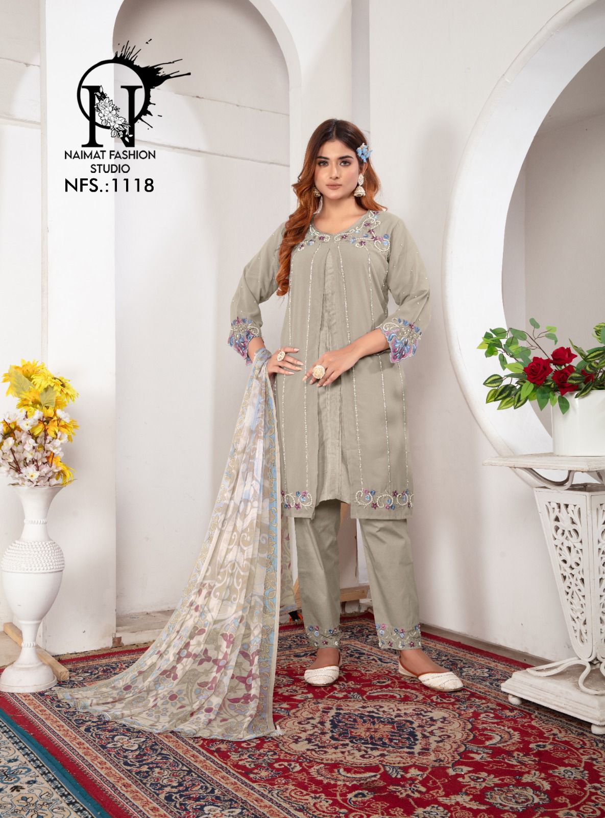 Nfs 1118 Naimat Fashion Studio Georgette Pakistani Readymade Suits Wholesaler