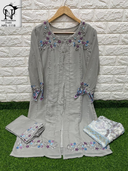 Nfs 1118 Naimat Fashion Studio Georgette Pakistani Readymade Suits Wholesaler