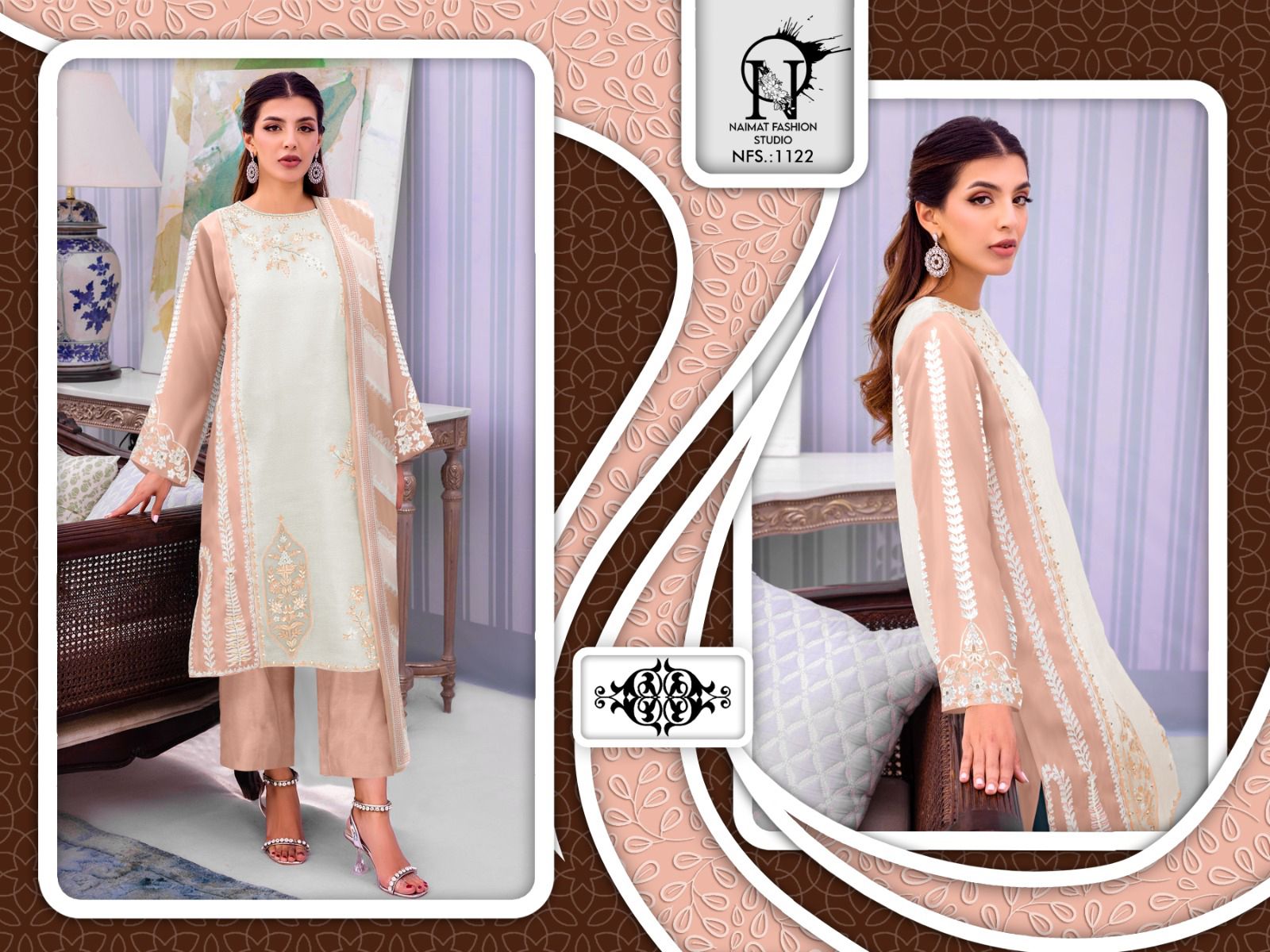 Nfs 1122 New Colour Naimat Fashion Studio Georgette Pakistani Readymade Suits Wholesaler Ahmedabad