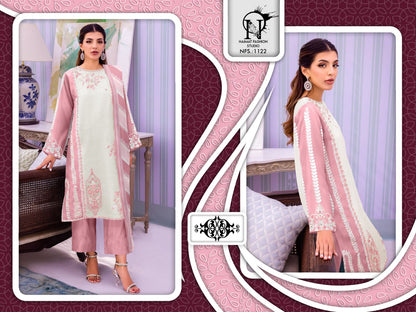 Nfs 1122 New Colour Naimat Fashion Studio Georgette Pakistani Readymade Suits Wholesaler Ahmedabad