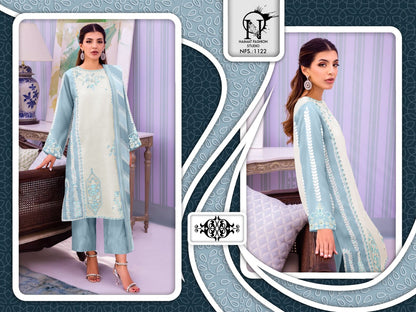 Nfs 1122 New Colour Naimat Fashion Studio Georgette Pakistani Readymade Suits Wholesaler Ahmedabad