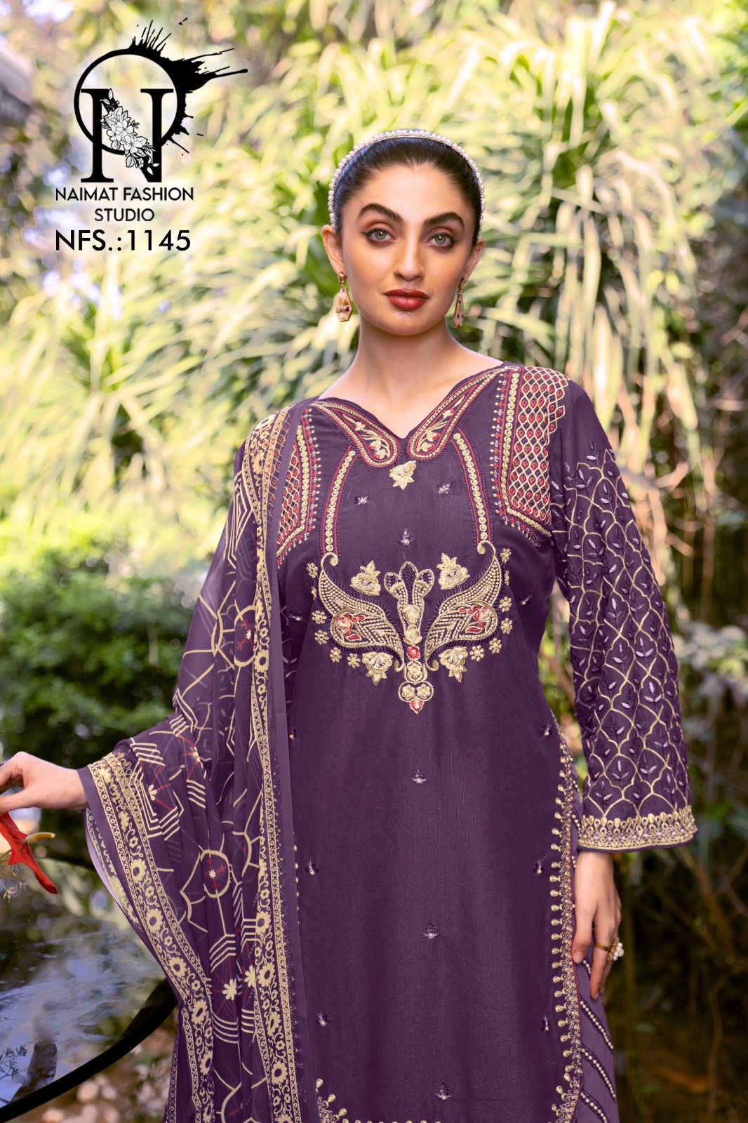 Nfs 1145 Naimat Fashion Studio Georgette Pakistani Readymade Suits Wholesale Price