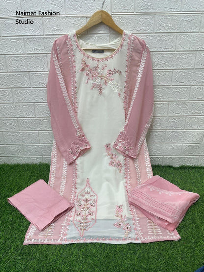 Nfs 1122 New Colour Naimat Fashion Studio Georgette Pakistani Readymade Suits Wholesaler Ahmedabad