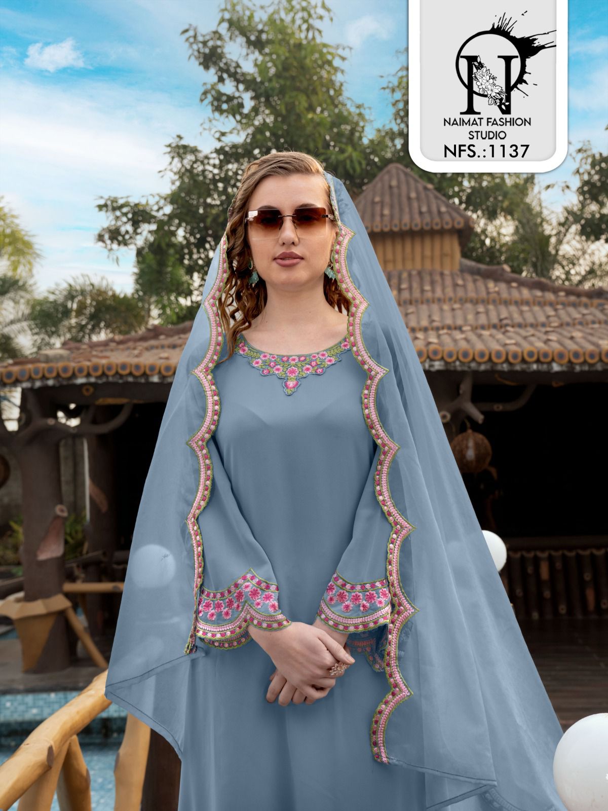 Nfs 1137 Naimat Fashion Studio Fox Georgette Pakistani Readymade Suits Wholesaler India