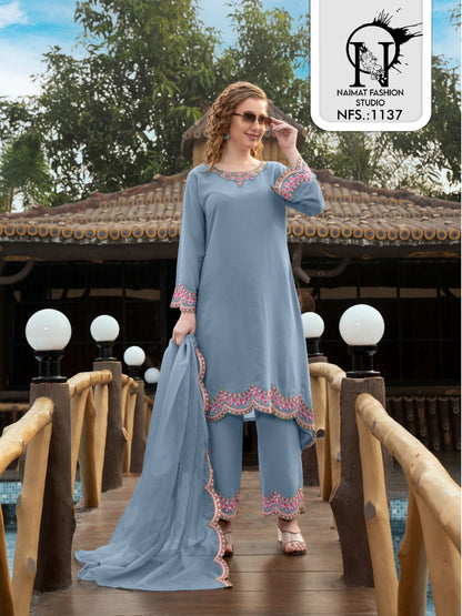 Nfs 1137 Naimat Fashion Studio Fox Georgette Pakistani Readymade Suits Wholesaler India