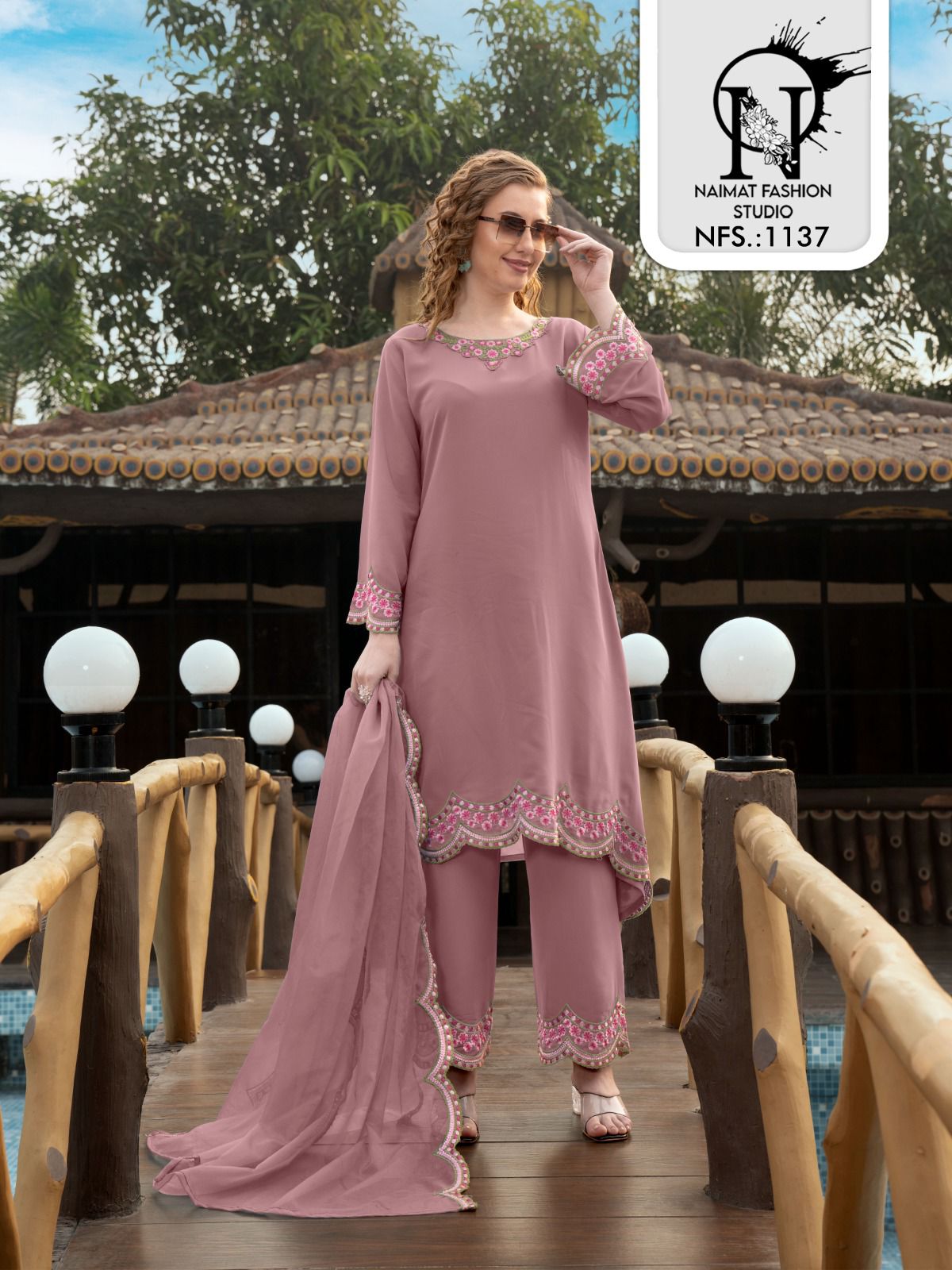 Nfs 1137 Naimat Fashion Studio Fox Georgette Pakistani Readymade Suits Wholesaler India