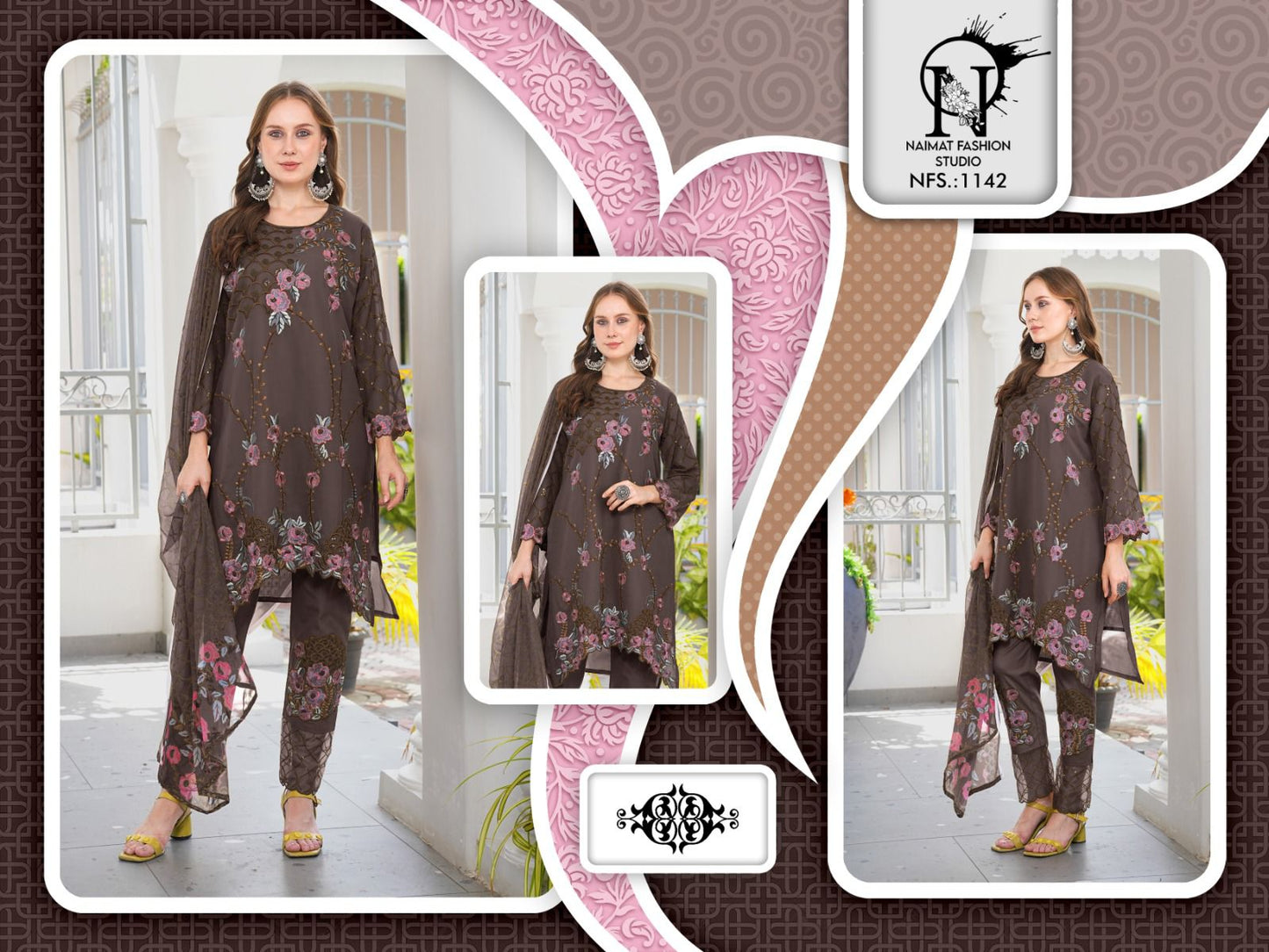Nfs 1142 Naimat Fashion Studio Pure Fox Pakistani Readymade Suits Wholesale