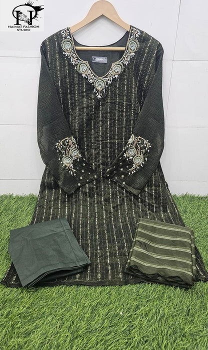 Nfs 1147 Naimat Fashion Studio Crunchy Pakistani Readymade Suits Wholesaler India