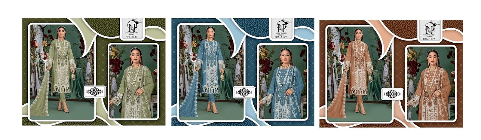 Nfs 1149 Naimat Fashion Studio Pure Fox Pakistani Readymade Suits Wholesaler Ahmedabad
