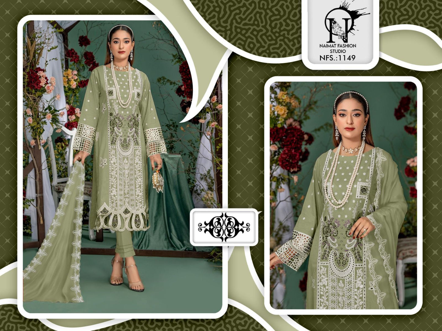 Nfs 1149 Naimat Fashion Studio Pure Fox Pakistani Readymade Suits Wholesaler Ahmedabad