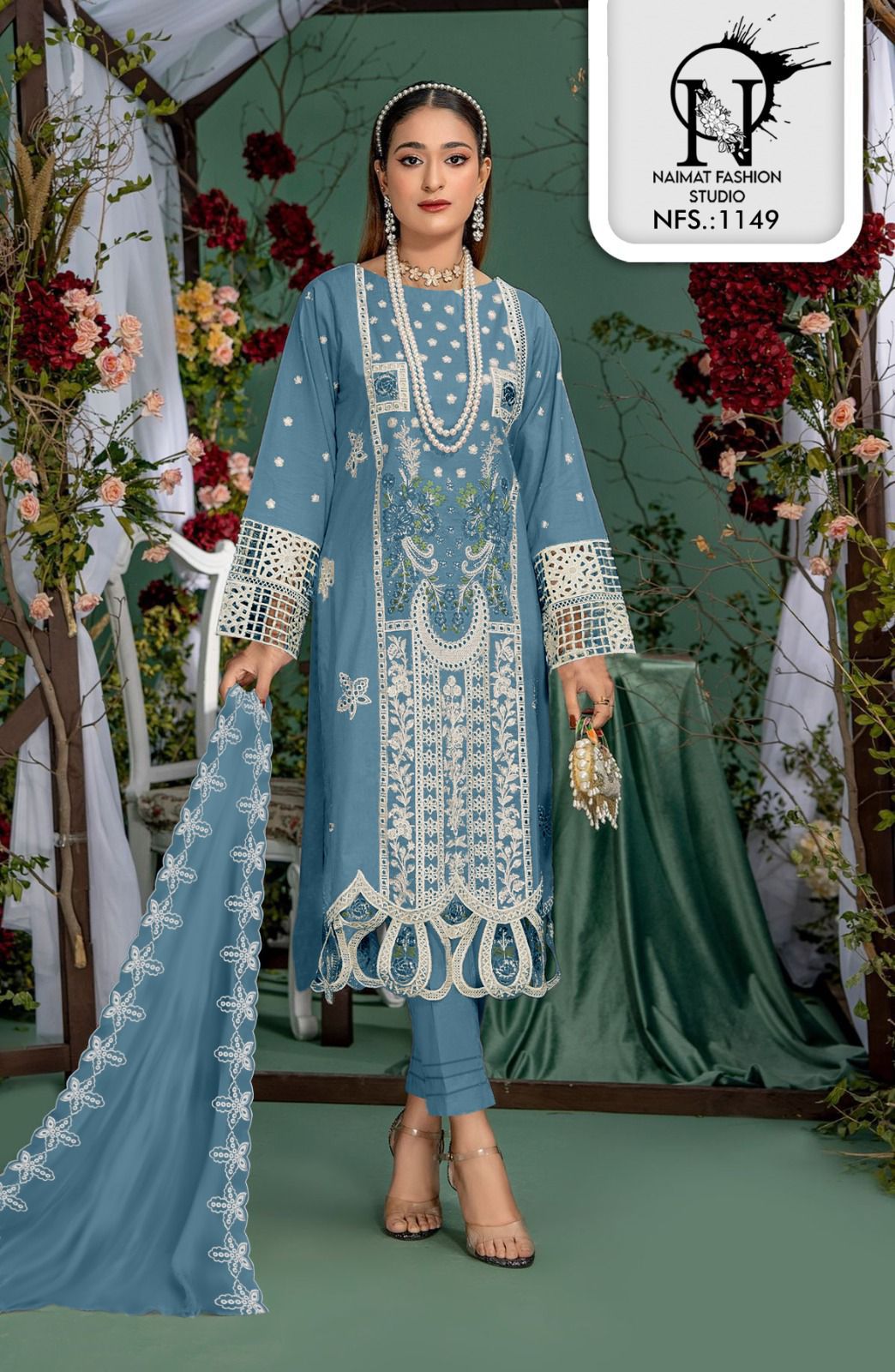 Nfs 1149 Naimat Fashion Studio Pure Fox Pakistani Readymade Suits Wholesaler Ahmedabad