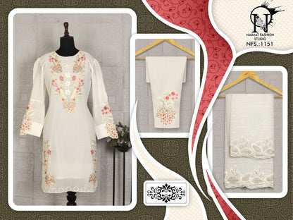 Nfs 1151 Black-White Naimat Fashion Studio Pure Fox Pakistani Readymade Suits Wholesaler India