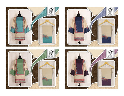 Nfs 1157 Karachi Naimat Fashion Studio Satin Kurti Pant Set Wholesaler India