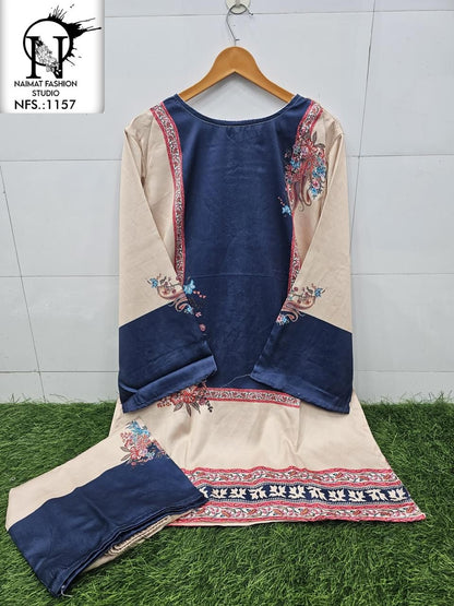 Nfs 1157 Karachi Naimat Fashion Studio Satin Kurti Pant Set Wholesaler India