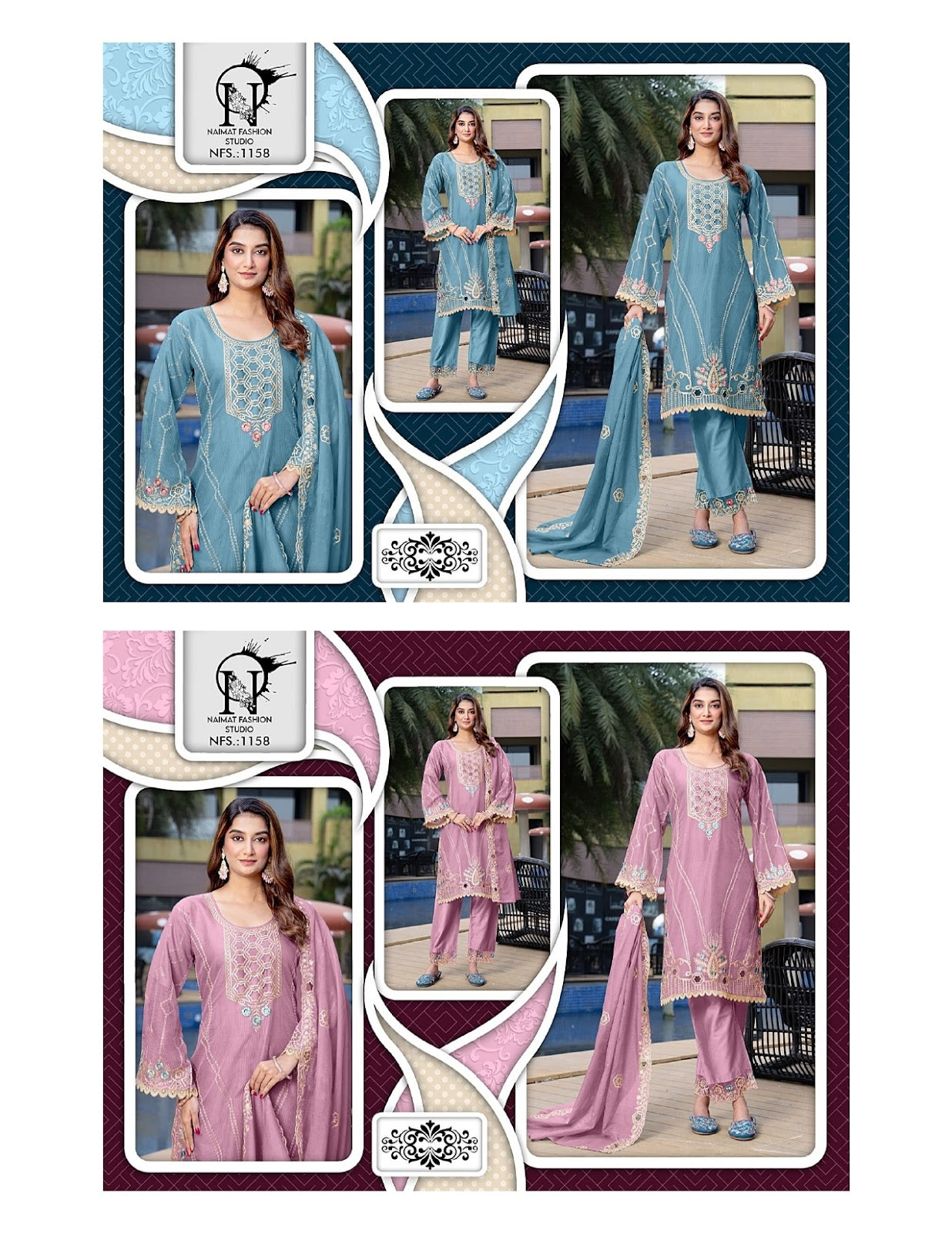Nfs 1158 Naimat Fashion Studio Linen Cotton Pakistani Readymade Suits Supplier India