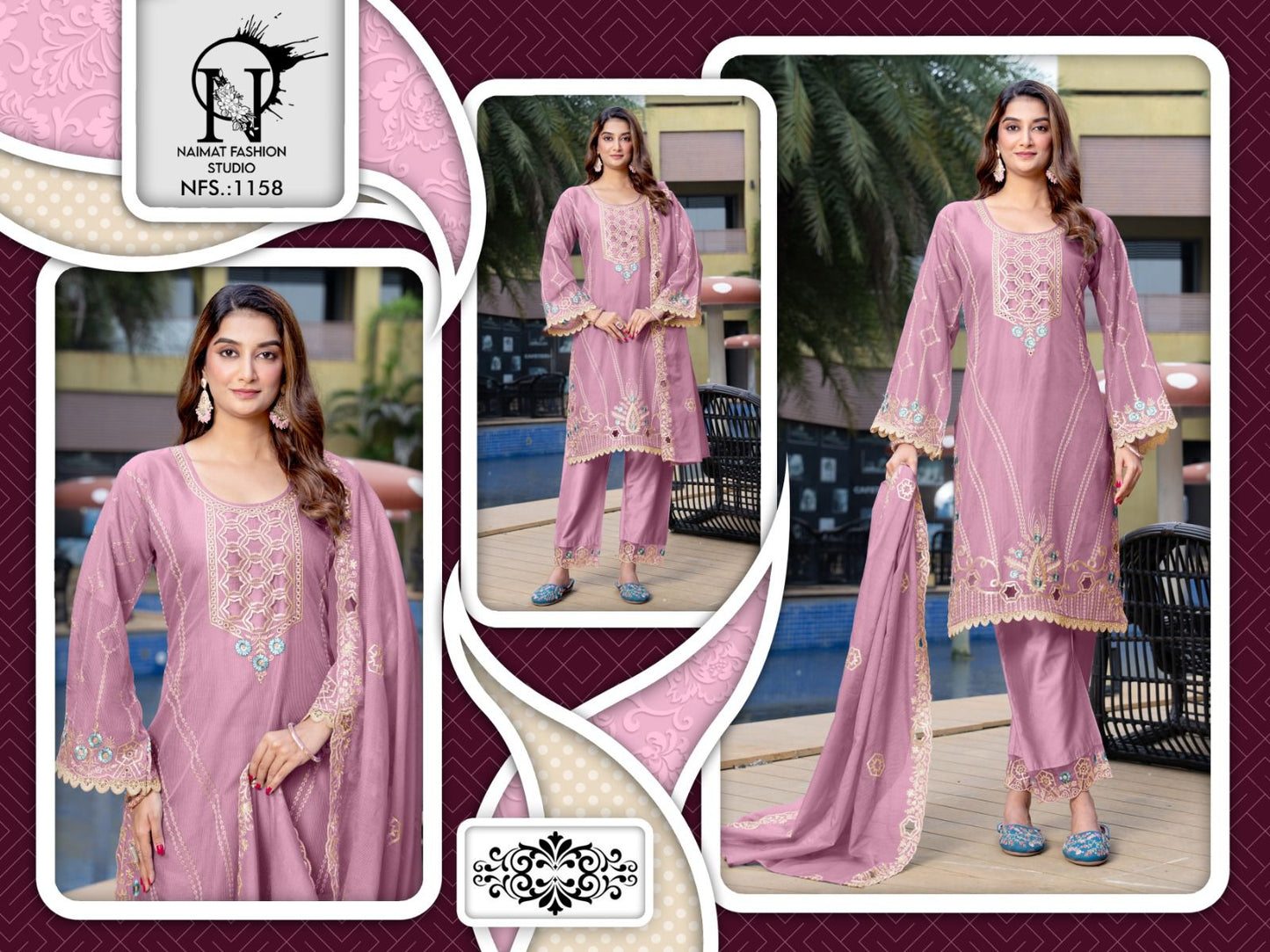 Nfs 1158 Naimat Fashion Studio Linen Cotton Pakistani Readymade Suits Supplier India