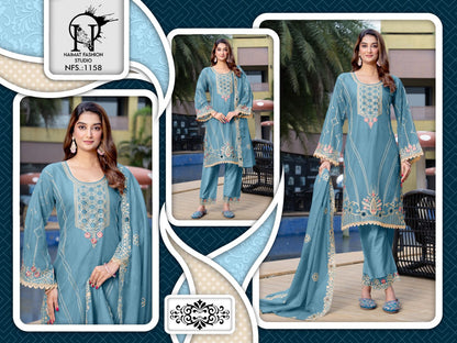 Nfs 1158 Naimat Fashion Studio Linen Cotton Pakistani Readymade Suits Supplier India