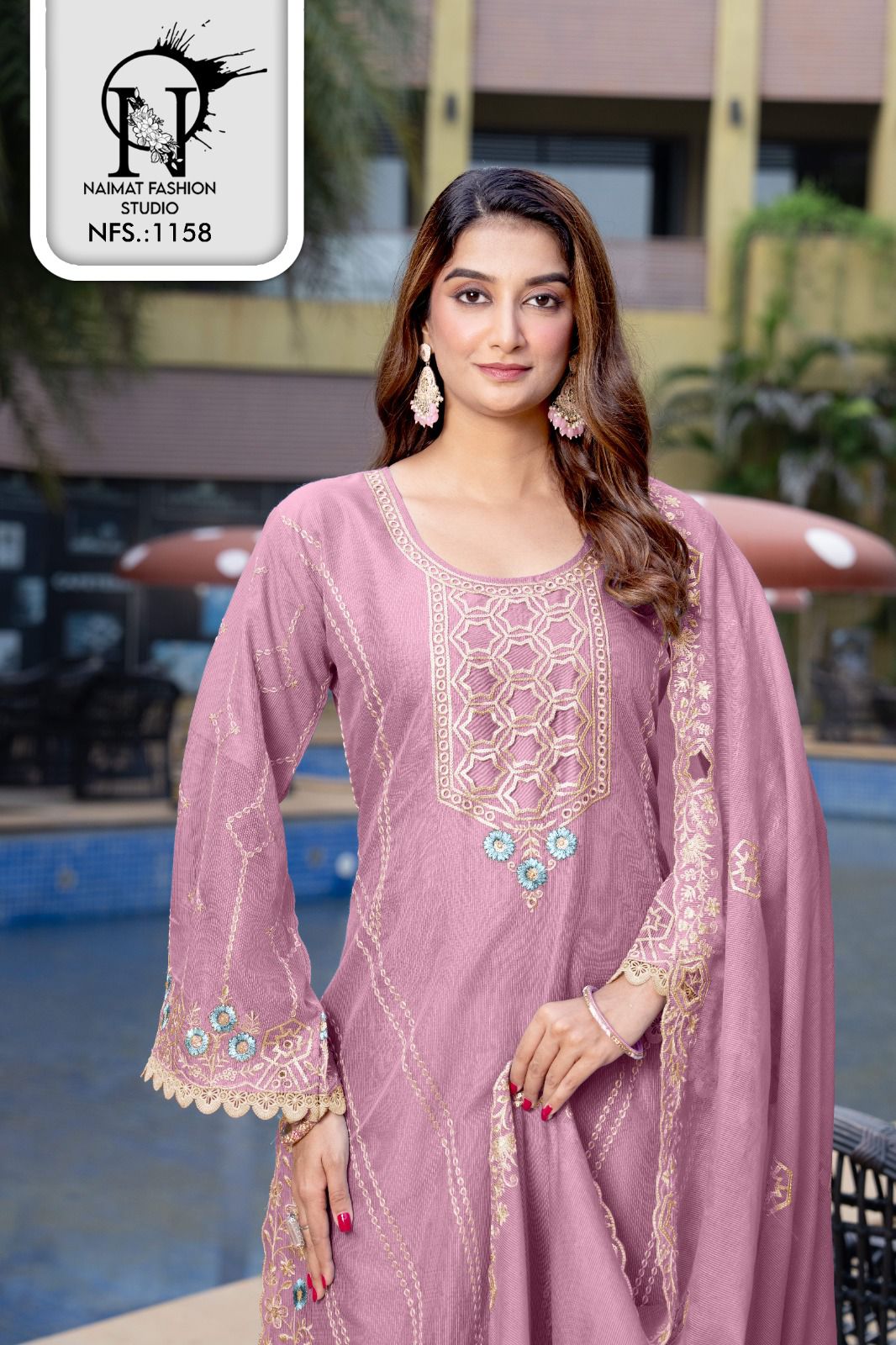 Nfs 1158 Naimat Fashion Studio Linen Cotton Pakistani Readymade Suits Supplier India