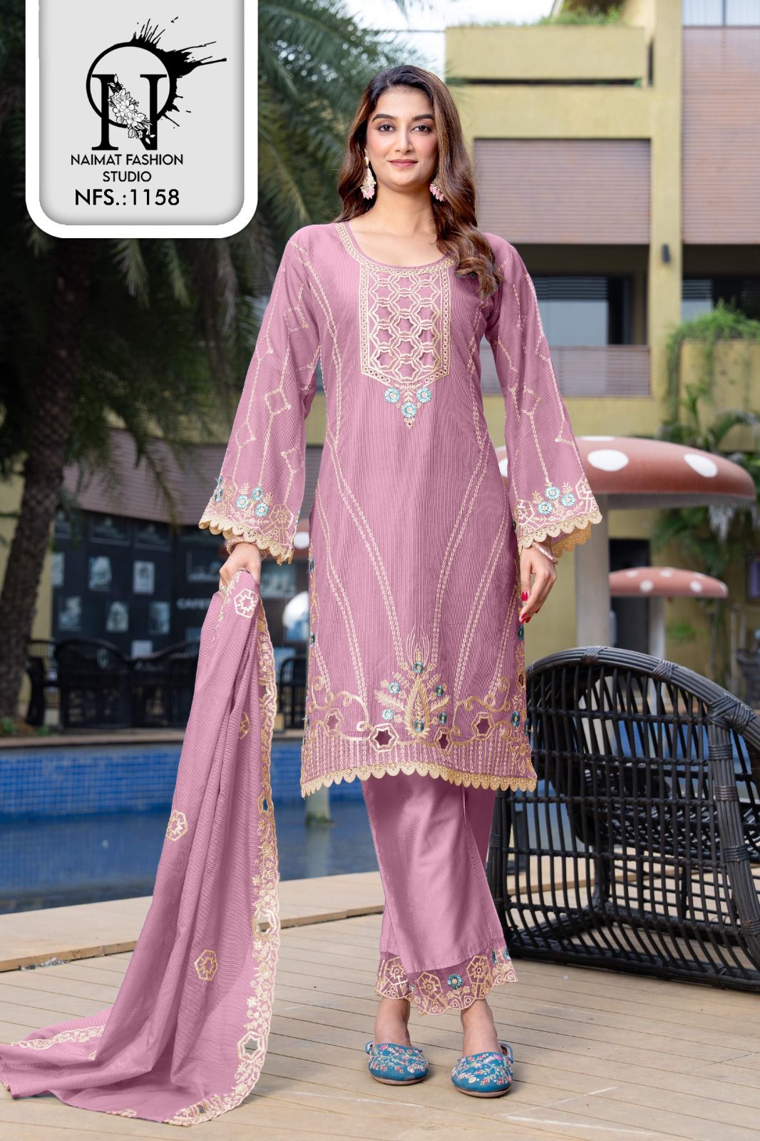 Nfs 1158 Naimat Fashion Studio Linen Cotton Pakistani Readymade Suits Supplier India