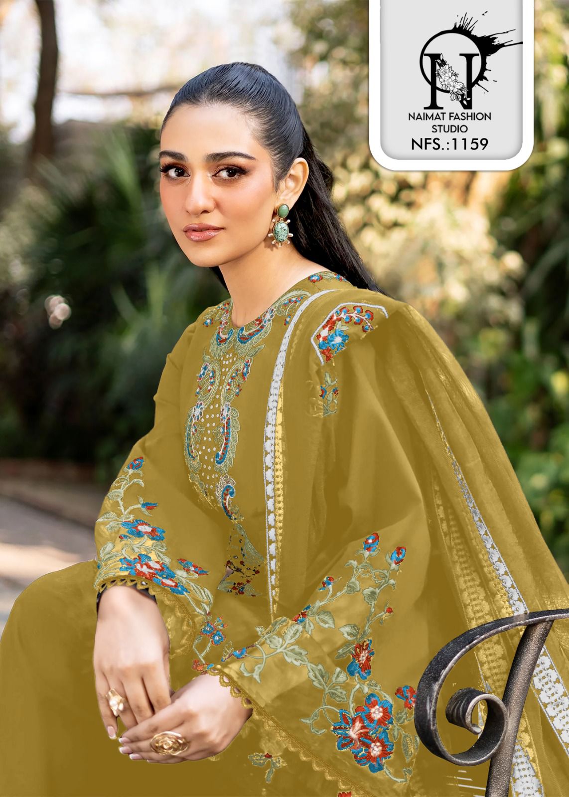 Nfs 1159 Naimat Fashion Studio Roman Silk Pakistani Readymade Suits Wholesale